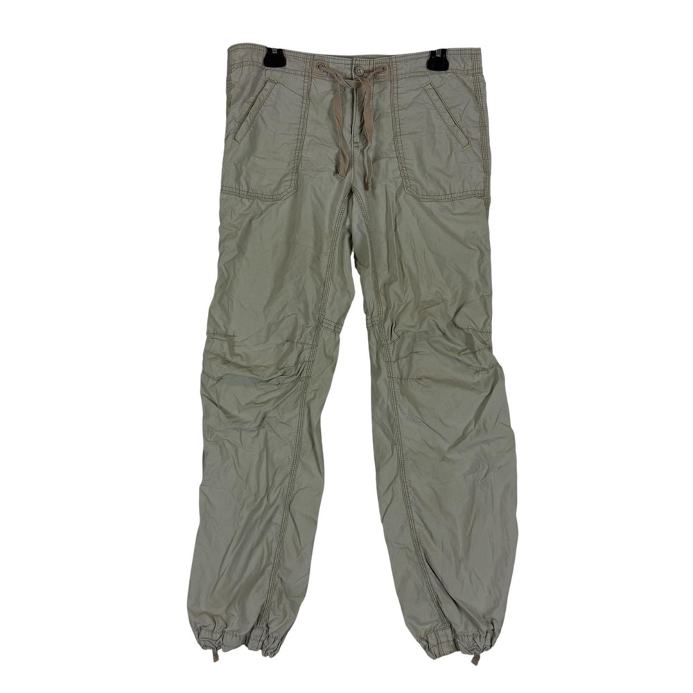 Gap Pants Womens 4 Beige Jogger Twill Drawstring Elastic Cuffs Pockets Travel